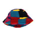 Trendy Fishermen Bucket Hat Men Women unisex Geometric Color Lamb Wool Warm Winter Basin Hat